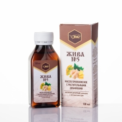 Масло с прополисом и растительными добавками «ЖИВА №5» 100мл.