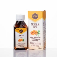 Масло с прополисом и растительными добавками «ЖИВА №6» 100мл.